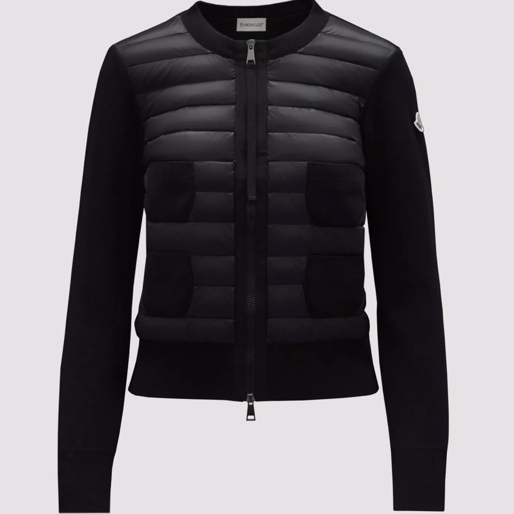 NWT MONCLER WOMENS BLACK TRICOT CARDIGAN SWEATER JACKET SMALL MEDIUM $1000